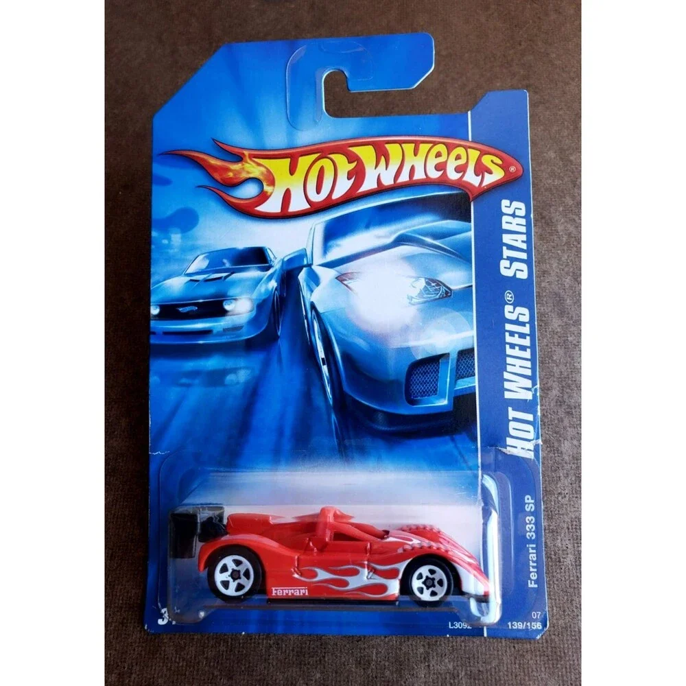 2007 Hot Wheels ALL STARS FERRARI 333 SP #139/156 RED 1:64 WHITE RIM 5 SP #L3092